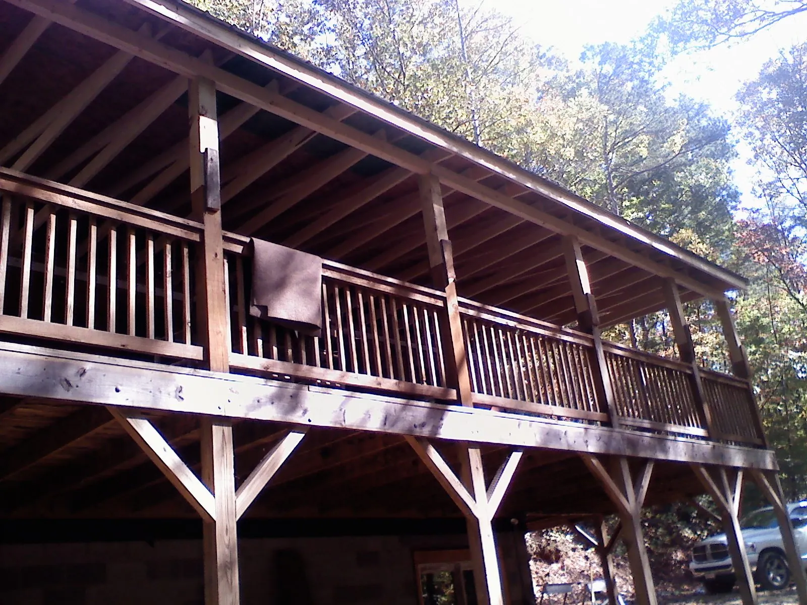 Timber framing under a new elevated porch and deck — Roof Leak Repair in Hawk Run by Roofing Brothers